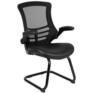Flash Furniture Bijzetstoelen van gaasdoek, schuimrubber en zwart LeatherSoft-materiaal, 60 cm (B) x 60 cm (D) x 90 cm (H)