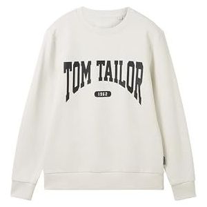 TOM TAILOR Sweatshirt met print voor jongens en kinderen, 32257 - Grijs Wit, 128