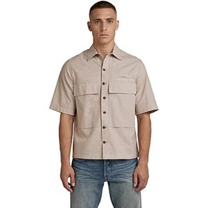 G-STAR RAW Pocketony Service Regular overhemd voor heren, Meerkleurig (Westpoint Khaki/White D21083-d123-d141), XS