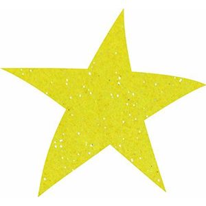 Petra's Knutsel-News geel 50 x sterren 40 mm van glitervilt kleur, fliz, 18 x 12 x 3 cm