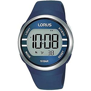 Lorus Digitaal kwartshorloge met siliconen armband, blauw, Eén maat, mode