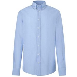 Hackett London Heren Suede Feather Edge Shirt, Blauw (Blauw), XL, Blauw (blauw), XL