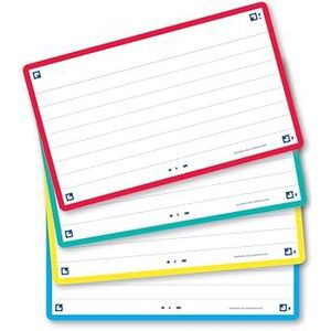 Oxford Flash 2.0 starterkit Flashcards A7 gelijnd 4 kleuren pak 80 kaartjes,Kleurenmix