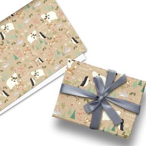 Glick Luxe Kerst Gevouwen Wrap (3 Sheets) Xmas Friends Kraft Kerst Inpakpapier