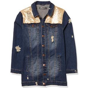 dollhouse Women's Long Blue Denim Jacket, L
