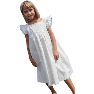 Petit Bateau Mouwloze jurk voor meisjes en meisjes, Wit/Veelkleurig., 12 Jaar