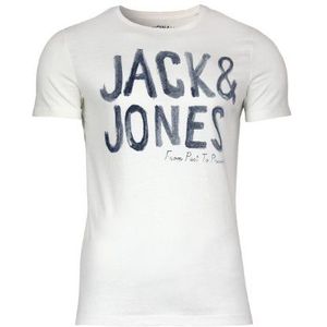 Jack and Jones T-shirt met ronde hals en korte mouwen voor heren, Gebroken wit (Cloud Dancer), XL