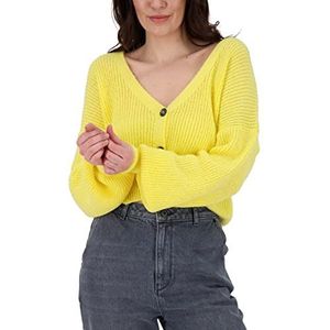 Alife and Kickin KrissyAK Knit Cardigan voor dames, kort vest, stijlvol en comfortabel voor dagelijks gebruik en vrije tijd, perfect voor overgangsperioden, lemonade, S