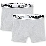 Vingino Boys Boxer Boys Boxer (2-pack) in Color Grey Melee Size M, Grey Melee, 10 Jaar
