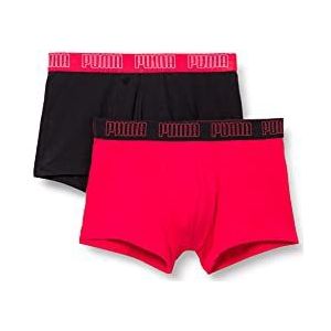 PUMA Basic boxershorts voor heren (set van 2), rood/zwart., L