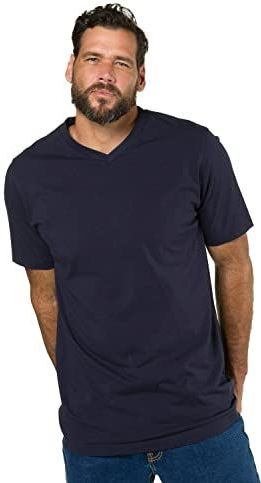JP 1880 Heren V T-shirt, donkermarine, 3XL
