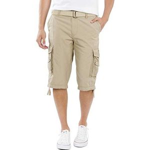 UNIONBAY Survivor cargoshort met riem voor heren, Graan, 40