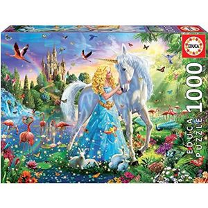 Educa 17654, prinses en eenhoorn, puzzel van 1000 stukjes voor volwassenen en kinderen vanaf 10 jaar, fantasy, sprookje