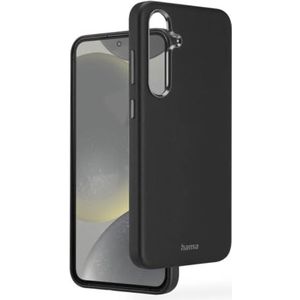 Hama Hoes voor Samsung Galaxy S24+ (kunstleer, metaal, elegante telefoonhoes voor achterkant, extra bescherming voor camera en display, draadloos opladen, zacht, gerecycled), zwart