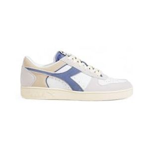 Diadora Magic Basket Low Suede Leer, gymschoenen, uniseks, volwassenen, 45,5 EU, Wit, 45.5 EU