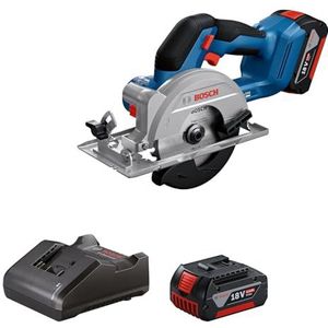 Bosch Professional 18V System accucirkelzaagmachine GKS 18V-51 (borstelloze motor, incl. 2 18V GBA 4.0Ah-accu's, oplader GAL 18V-20, 1 x zaagblad (140 mm), parallelgeleider)