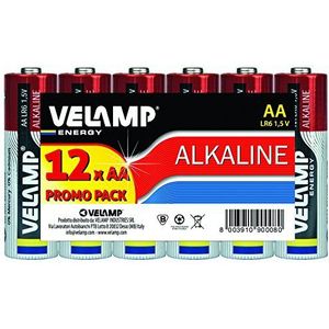Alkaline naaldbatterij, LR6 AA, 1,5V - Multipack van 12 batterijen