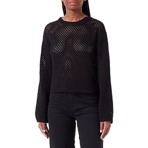PIECES Dames Pclayana Ls Knit Pullover, zwart, XL