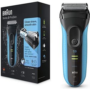 Braun Series 3 Scheerapparaat Voor Mannen, ProSkin, Elektrisch Scheerapparaat, Men Shaver, 3040s, Zwart/Blauw