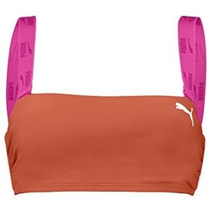 PUMA Dames bandeau bikini top, roze/chili, XS, roze/chili, XS
