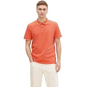 TOM TAILOR Uomini Piqué poloshirt 1030382, 29416 - Peach Scattered Waves Design, XS