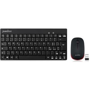 Perixx PERIDUO-712 toetsenbord en muis, klein, draadloos, 2,4G voor Windows, stille toetsen, mini-design, Italiaans QWERTY, zwart