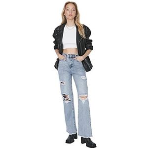 Trendyol Dames TWOAW23JE00114/Açık Mavi Jeans, lichtblauw, 34, Lichtblauw, 60