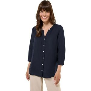 Cecil Linnen mix tuniek met knopen voor dames, Universeel Blauw, XS