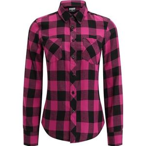 Urban Classics Dames Dames Turnup Checked Flanel Shirt, wildviolet/zwart, XL, wildviolet/zwart, XL