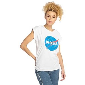 Mister Tee Ladies NASA Insignia Tee - Vrouwen Streetwear T-shirt, Wit, Maat XL