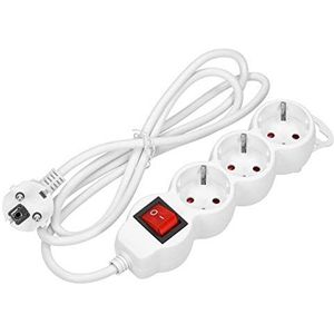 ORNO 3-voudige stekkerdoos met schakelaar en kinderbeveiliging, 2300 W, 10 A, 5 meter kabel
