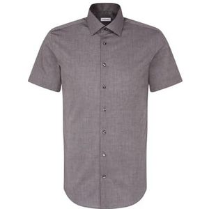 Seidensticker Zakelijk overhemd voor heren, slim fit, businesshemd, grijs (donkergrijs 37), 45