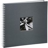 Hama Fotoalbum Jumbo 36x32 cm (spiraal-album met 50 witte pagina's, fotoboek met pergamijn-scheidingsbladen, album om in te plakken en zelf vorm te geven) grijs