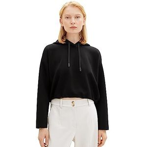 TOM TAILOR Denim Basic sweatshirt met capuchon voor dames, 14482-diep zwart, M