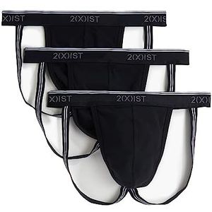2(X) IST Men's Cotton Stretch Jock Strap 3-Pack Black/Black/Black, Small