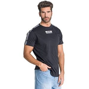 Gianni Kavanagh Black Jenga Ribbon T-shirt voor heren, Zwart, S