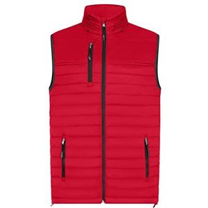 HRM Heren Bodywarmer met Capuchon, Rood, Maat L I Fair Trade Heren Outdoor Gilet, 100 g/m² I Gemaakt van 100% Licht en Robuust Polyamide