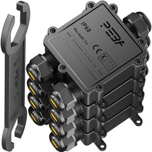 PEBA - IP68 Waterdichte Kabelaansluitdoos - Zwart - 3-weg Outdoor Kabelverbinders