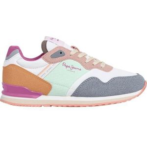 Pepe Jeans - London Logo - Veelkleurige Sportschoenen - Plat - Veters - Casual