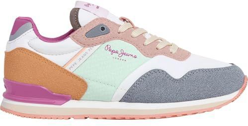 Pepe Jeans - London Logo - Veelkleurige Sportschoenen - Plat - Veters - Casual