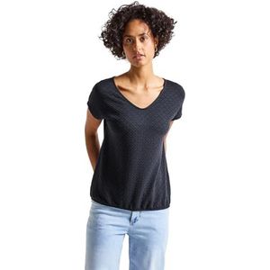 STREET ONE Kanten shirt, Deep Water Blue, 34