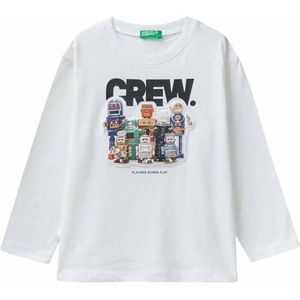 United Colors of Benetton T-shirt voor kinderen en jongens, melkwit 074, 1 jaar