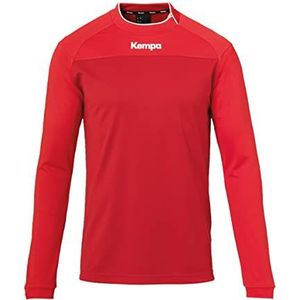 Kempa Prime Longsleeve T-shirt, asymmetrische kraag, heren, chilirood/rood, L