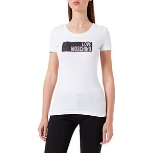 Love Moschino Dames Glittered Brand Print T-Shirt