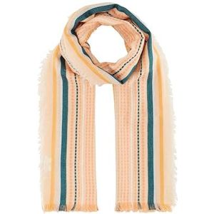 TOM TAILOR Dames 1040378 sjaal, 35257-abrikoos Multicolor Stripe, One Size, 35257 - Apricot Multicolor Streep, Eén Maat