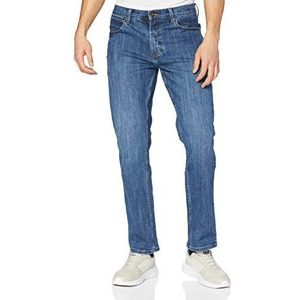 Wrangler Authentic Jeans spijkerbroek met rechte pasvorm voor heren, Mid Stone, 32W/30L