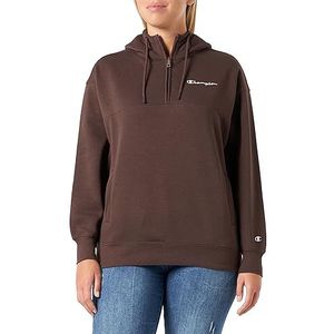 Champion Legacy American Classics W-Light Powerblend Fleece Oversized Half Zip Hoodie Dames, Bruin, L