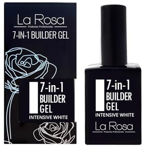 LaRosa 7-in-1 BUILDER GEL in een Fles – Versterkende Gel 15ml voor Nagelverlenging, Langdurige Base/Top Coat - INTENSIEF WIT