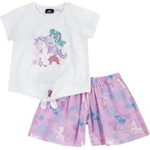 Chicco Eenhoorn pak: T-shirt en korte broek, paars bedrukt, 8 Jaar