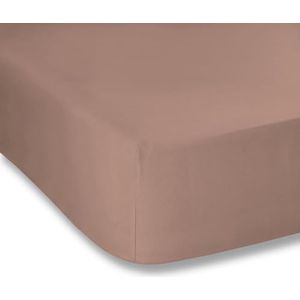 Plain Dyed Rose Hoeslaken, 135 x 200 cm, 100% percale katoen, lichtbruin